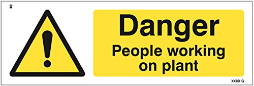 Sicherheitsschild "Danger people working on plant", aus PVC von Caledonia Signs