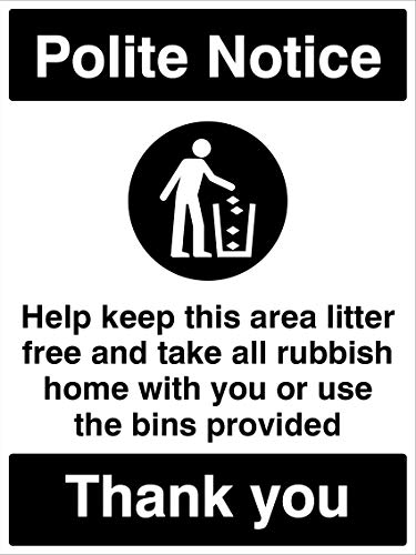 Sicherheitsschild "Help keep this area litter free Please take all rubbish home with you or use the bins provided Rigid PVC Sicherheitsschild "Help keep this area litter free Please take all rubbish home with you or use the bins provided Rigid PVC von Caledonia Signs