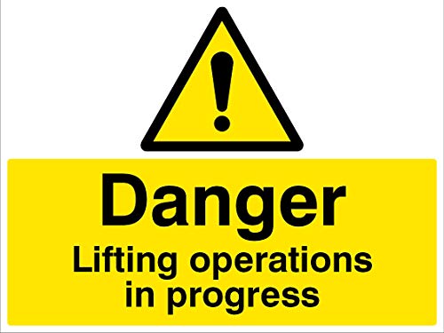 Sicherheitsschild mit Aufschrift"Danger Lifting Operations in Progres", Hart-PVC von Caledonia Signs