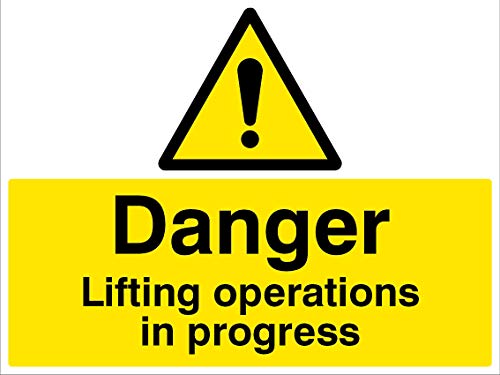 Sicherheitsschild mit Aufschrift "Danger Lifting Operations in Progres", Hart-PVC Sicherheitsschild mit Aufschrift "Danger Lifting Operations in Progres", Hart-PVC von Caledonia Signs
