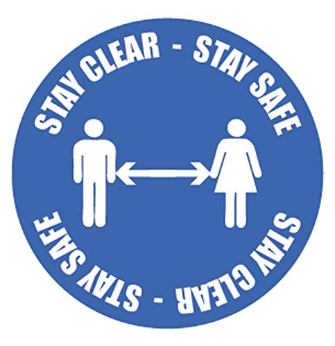 Stay Clear Stay Safe Bodengrafik, 400 mm Durchmesser von Caledonia Signs