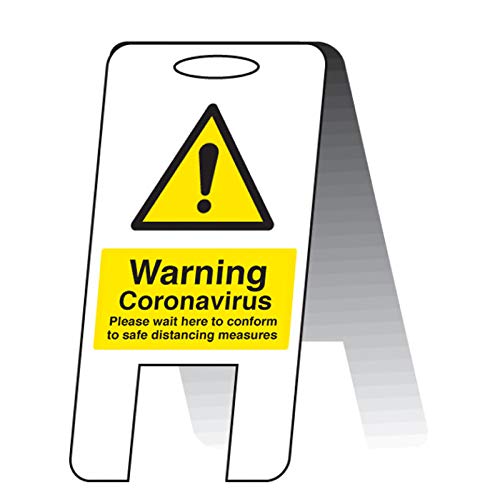 Warning Coronavirus Please wait here (selbststehend) von Caledonia Signs