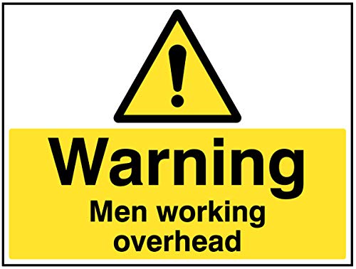 Warnschild mit Aufschrift "Warning People Working Overhead", Hart-PVC von Caledonia Signs