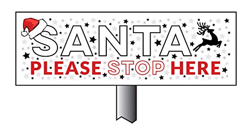 Weihnachtsmann Stop Here, Aluminiumschild mit Gras Verge, 450 x 150 mm, 800 mm hoch Weihnachtsmann Stop Here, Aluminiumschild mit Gras Verge, 450 x 150 mm, 800 mm hoch von Caledonia Signs