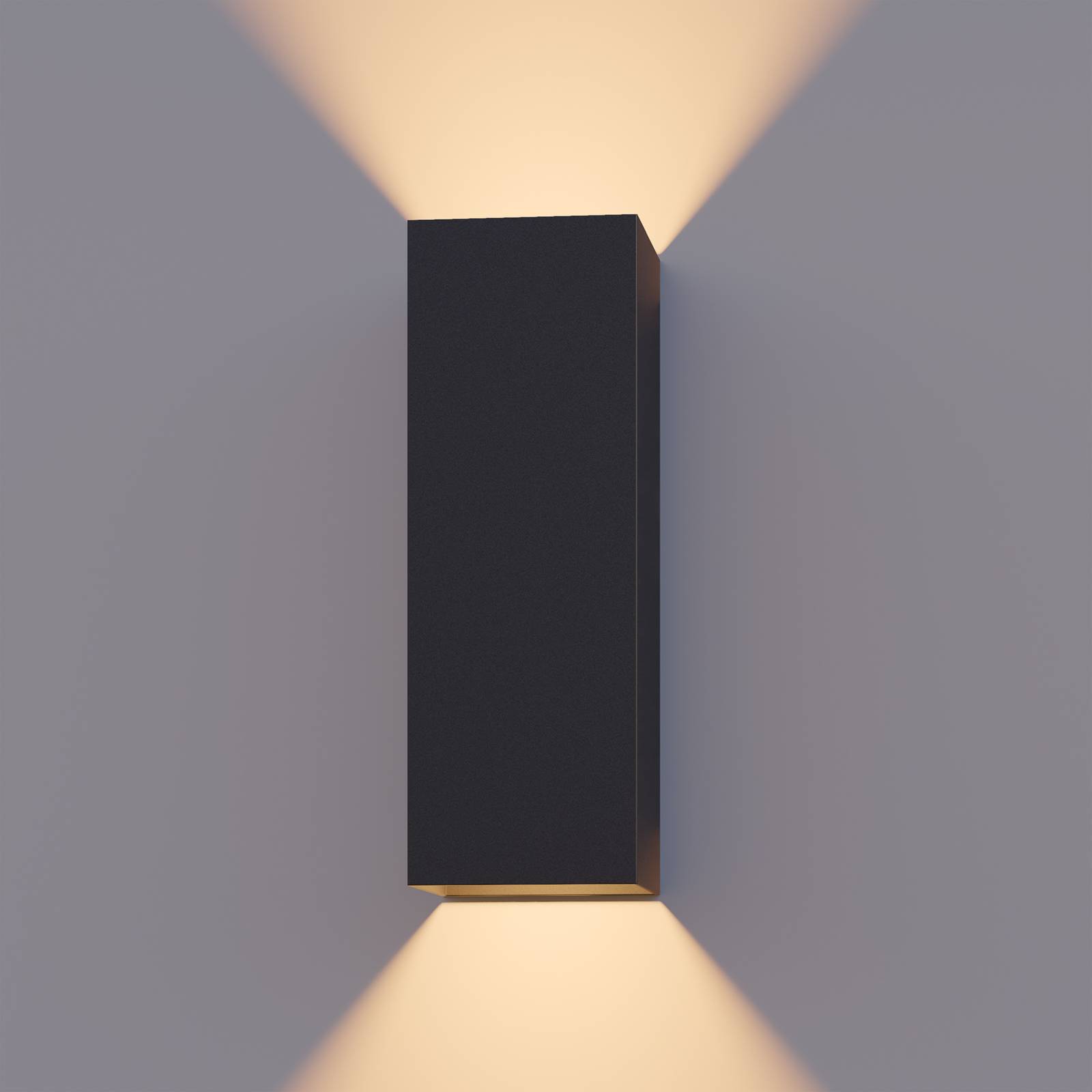 Calex LED-Außenwandlampe Rectangle up/down Höhe 23cm schwarz von Calex