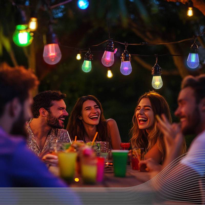 Calex LED-Lichterkette Vibey, Länge 10 m, Remote, RGBIC, CCT von Calex