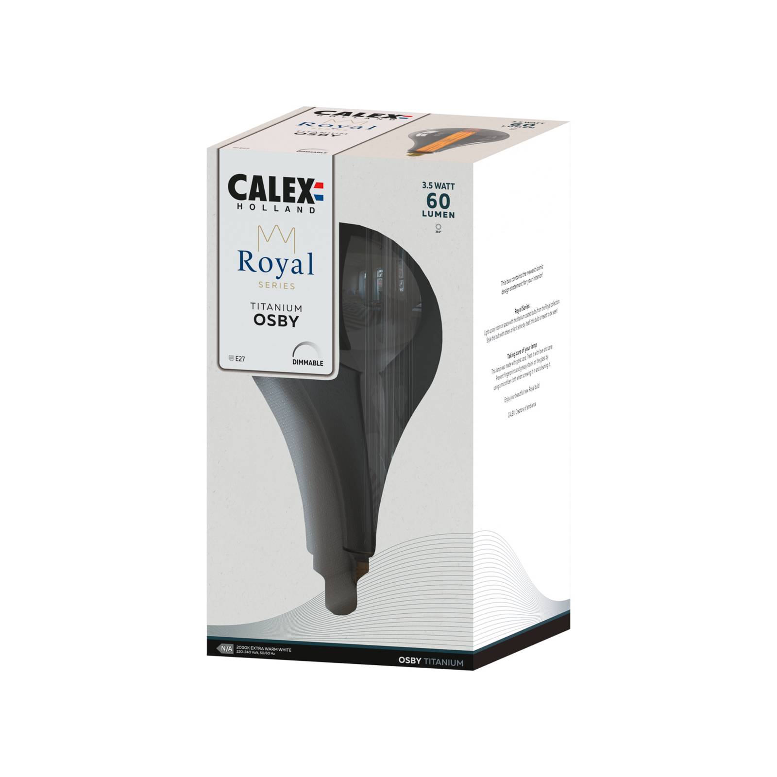 Calex Royal Osby LED E27 3,5W 2.000K dimm rauch von Calex