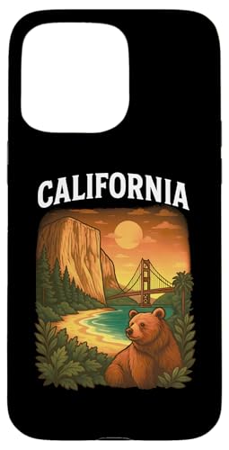 California Bear Golden Gate Yosemite Sunset Retro Nature Hülle für iPhone 15 Pro Max California Bear Golden Gate Yosemite Sunset Retro Nature Hülle für iPhone 15 Pro Max von Cali Retro Tees