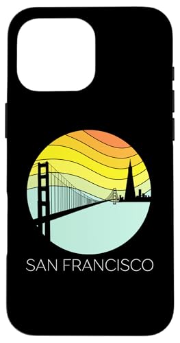 Retro Golden Gate im Vintage-Stil von San Francisco in der Bucht von Kalifornien Hülle für iPhone 16 Pro Max von Cali Retro Tees