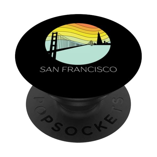 Retro Golden Gate im Vintage-Stil von San Francisco in der Bucht von Kalifornien PopSockets Klebender PopGrip Retro Golden Gate im Vintage-Stil von San Francisco in der Bucht von Kalifornien PopSockets Klebender PopGrip von Cali Retro Tees