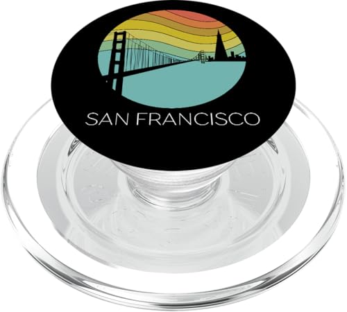 Retro San Francisco California Surf Vintage Beach Golden PopSockets PopGrip für MagSafe von Cali Retro Tees