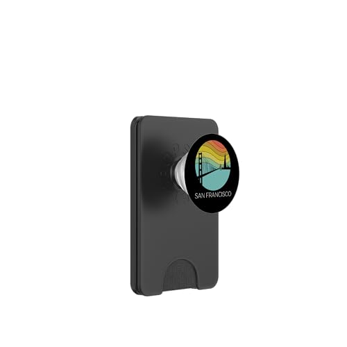 Retro San Francisco California Surf Vintage Beach Golden PopSockets PopWallet für MagSafe von Cali Retro Tees