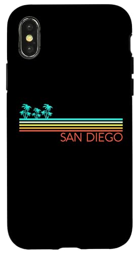 San Diego Kalifornien Beach Palm Vintage Cali SD La Jolla 619 Hülle für iPhone X/XS San Diego Kalifornien Beach Palm Vintage Cali SD La Jolla 619 Hülle für iPhone X/XS von Cali Retro Tees