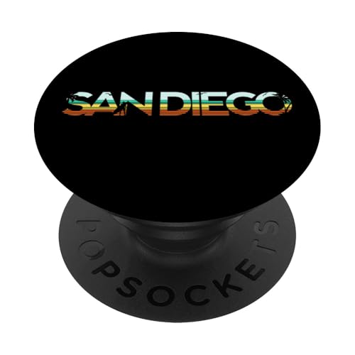 San Diego Kalifornien Beach Palm Vintage Cali SD La Jolla 619 PopSockets Klebender PopGrip von Cali Retro Tees