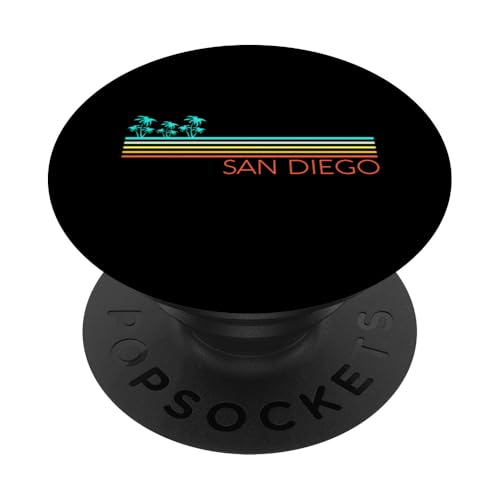 San Diego Kalifornien Beach Palm Vintage Cali SD La Jolla 619 PopSockets Klebender PopGrip von Cali Retro Tees