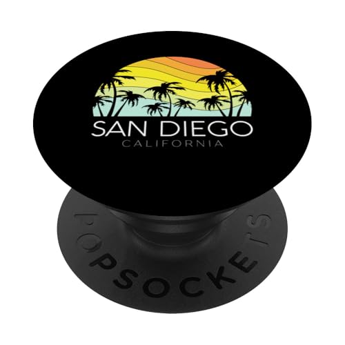 San Diego Kalifornien Beach Palm Vintage Cali SD La Jolla 619 PopSockets Klebender PopGrip von Cali Retro Tees