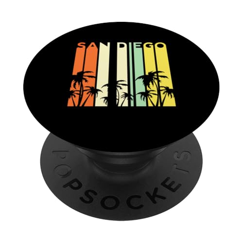 San Diego Kalifornien Beach Palm Vintage Cali SD La Jolla 619 PopSockets Klebender PopGrip von Cali Retro Tees