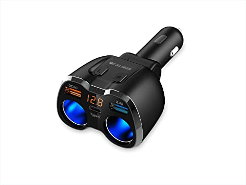 Caliber Auto Ladegerät Zigarette Leichteradapter - Splitter - USB -Ladegerät - USB -C - 2 Ports - 12V 24 V - PS23 - Flexibel - schnelles Ladegerät - Schwarz - 120 x 65 x 40 mm von Caliber