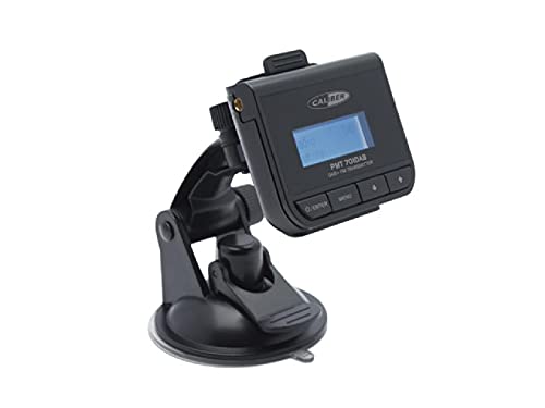 Caliber FM -Transmitter - 12 -V -Zigarettenauto -Ladegerät - Auto -Radio -Musikzubehör - PMT701DAB - DAB+ Signal - FM oder Aux Output - USB -Ladeanschluss - Schwarz - 130 x 86 x 95 mm von Caliber