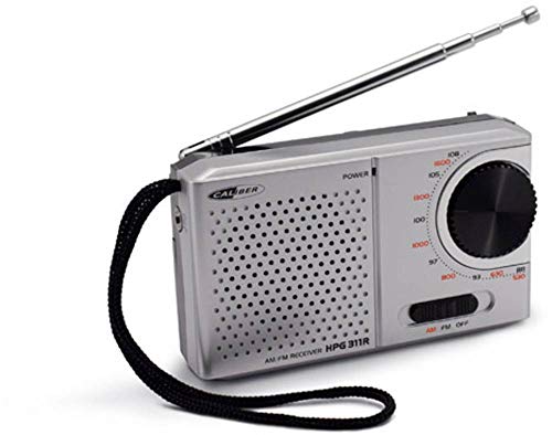 Caliber Kleines Radio - Tragbares Radio mit Batterie - AM / FM Küchenradio - Taschenradio mit AUX-In - Silber von Caliber
