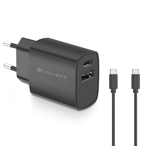 Caliber Ladegerät USB C - 20 Watt Schnellladegerät USB C - 1,5 Meter USB Charger - Schwarz von Caliber