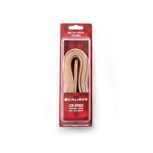 Caliber Lautsprecherkabel - Zubehör für Auto Audio - Stereo - CS215X - 10 Meter Kabel - 2 x 1,5 mm - Transparant - 10000 x 1 x 1 mm von Caliber