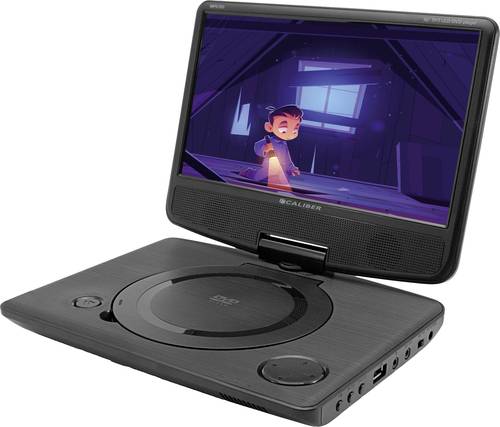 Caliber MPD125 Tragbarer DVD-Player 25.4cm 10 Zoll inkl. 12V Kfz-Anschlusskabel, Akkubetrieb Schwarz von Caliber