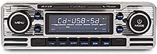 Caliber RCD120 Retrodesign Autoradio mit CD (SD Kartenslott, USB Anschluss) Chrome Silber von Caliber