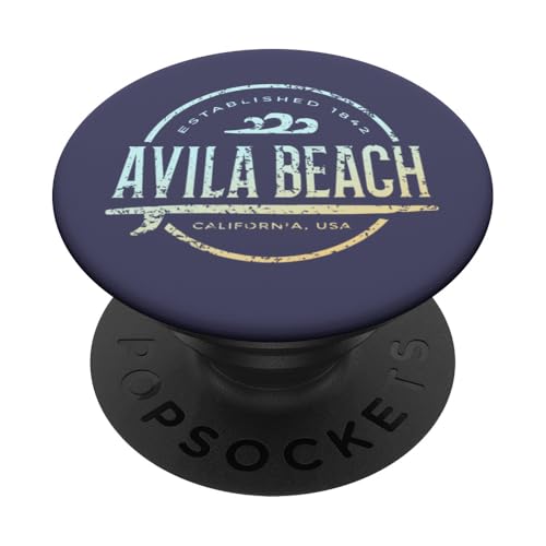 Avila Beach — Vintage-Surf in Avila Beach, Kalifornien PopSockets Klebender PopGrip von California Shoreline Apparel