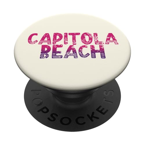Capitola Beach — Retro Capitola Beach, Kalifornien, Vintage-Stil PopSockets Klebender PopGrip von California Shoreline Apparel