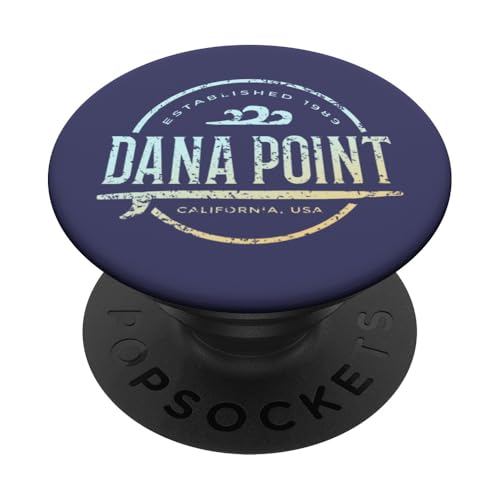 Dana Point - Vintage-Surfboot von Dana Point im kalifornischen Stil PopSockets Klebender PopGrip von California Shoreline Apparel