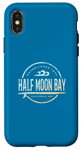 Half Moon Bay — Vintage-Surf im Retro-Stil in Half Moon Bay in Kalifornien Hülle für iPhone X/XS von California Shoreline Apparel