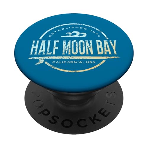 Half Moon Bay — Vintage-Surf im Retro-Stil in Half Moon Bay in Kalifornien PopSockets Klebender PopGrip Half Moon Bay — Vintage-Surf im Retro-Stil in Half Moon Bay in Kalifornien PopSockets Klebender PopGrip von California Shoreline Apparel