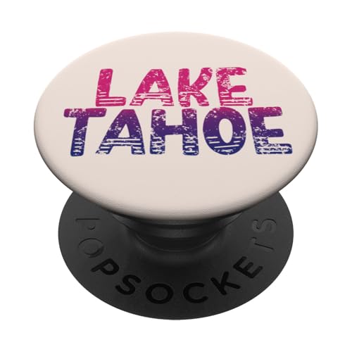 Lake Tahoe — Retro Lake Tahoe, Kalifornien, Vintage-Stil PopSockets Klebender PopGrip von California Shoreline Apparel