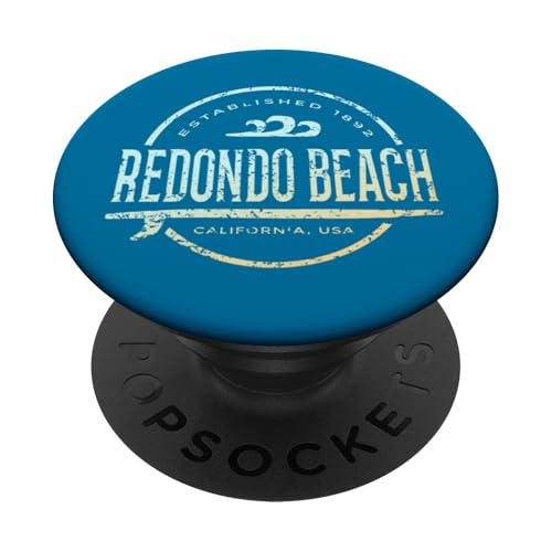 Redondo Beach — Retro-Redondo Beach, Kalifornien, Vintage-Surf PopSockets Klebender PopGrip von California Shoreline Apparel