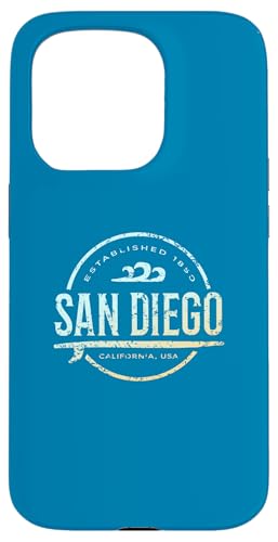 San Diego - Vintage-Surf in San Diego, Kalifornien Hülle für iPhone 15 Pro von California Shoreline Apparel