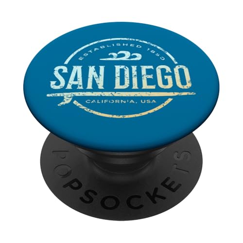 San Diego - Vintage-Surf in San Diego, Kalifornien PopSockets Klebender PopGrip San Diego - Vintage-Surf in San Diego, Kalifornien PopSockets Klebender PopGrip von California Shoreline Apparel