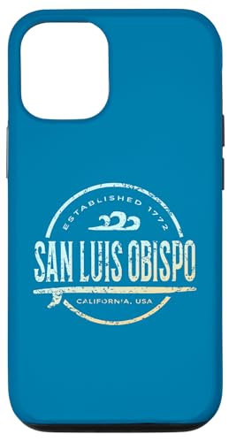 San Luis Obispo - Retro San Luis Obispo California Surf Hülle für iPhone 12/12 Pro von California Shoreline Apparel