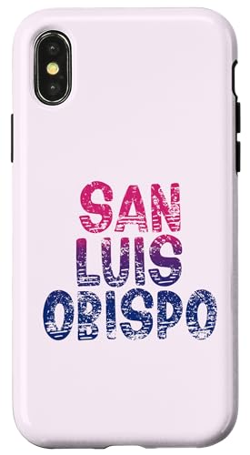 San Luis Obispo - San Luis Obispo im Retro-Look, Kalifornien, Vintage-Stil Hülle für iPhone X/XS von California Shoreline Apparel