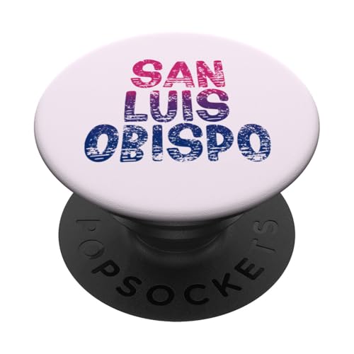 San Luis Obispo - San Luis Obispo im Retro-Look, Kalifornien, Vintage-Stil PopSockets Klebender PopGrip von California Shoreline Apparel