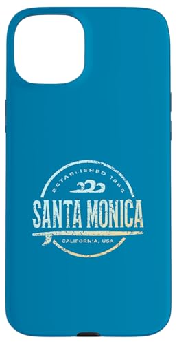 Santa Monica - Vintage-Surf in Santa Monica, Kalifornien Hülle für iPhone 15 Plus von California Shoreline Apparel