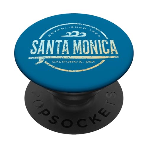 Santa Monica - Vintage-Surf in Santa Monica, Kalifornien PopSockets Klebender PopGrip von California Shoreline Apparel