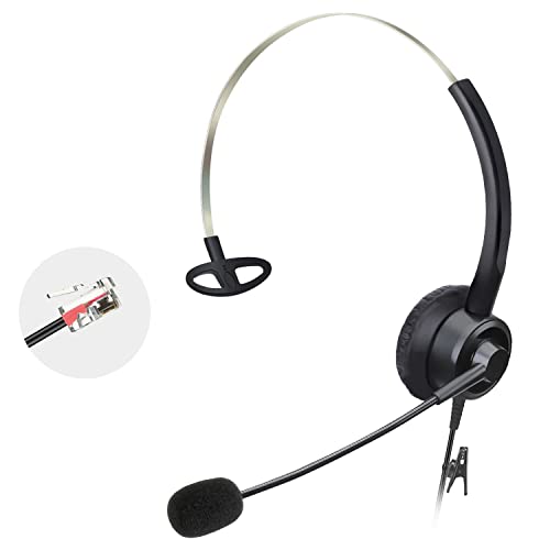 Callez RJ9 Headset Telefon mit Mikrofon Noise Cancelling, Mono Telefon Kopfhörer Kompatibel mit Yealink SIP T33G T42S T46S T48U T54W Avaya 1608 9608 9611G J179 Grandstream GXP1620 2170 Panasonic von Callez