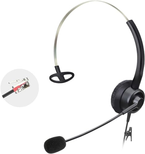 Callez RJ9 Headset Telefon mit Mikrofon Noise Cancelling, Mono Telefon Kopfhörer Kompatibel mit Yealink SIP T33G T42S T46S T48U T54W Avaya 1608 9608 9611G J179 Grandstream GXP1620 2170 Panasonic von Callez