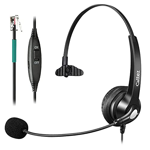 Telefon Headset RJ9 mit Mikrofon Noise Cancelling, Festnetztelefon Kopfhörer für Gigaset DA710 Polycom VVX411 Avaya 1408 Fanvil X4 Alcatel-Lucent Büro Call Center Deskphone, Kristallklar Chat Telefon Headset RJ9 mit Mikrofon Noise Cancelling, Festnetztelefon Kopfhörer für Gigaset DA710 Polycom VVX411 Avaya 1408 Fanvil X4 Alcatel-Lucent Büro Call Center Deskphone, Kristallklar Chat von Callez