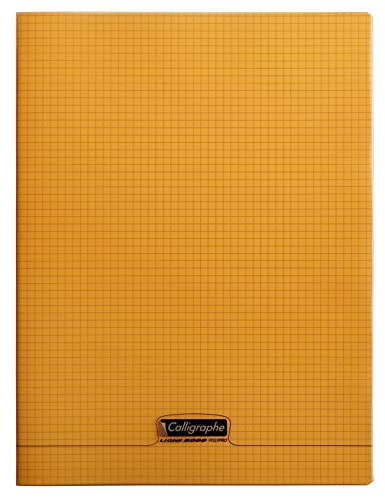 Calligraphe 18473C Notizbuch mit Klammerfunktion, Orange (eine Marke Clairefonta), 24 x 32 cm, 48 Seiten, kleine kariert, Weiß, 90 g, transparent von Calligraphe