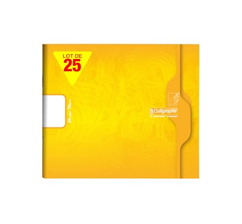 Calligraphe 7702Cpack 25 Schulhefte, Gelb, 17 x 14,7 cm, 24 weiße Seiten, Papier, 70 g, Offset-Karten von Calligraphe