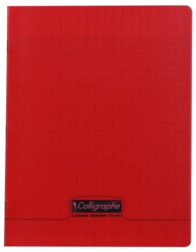 Clairefontaine 18003C - Heft / Schulheft Calligraphe 17x22 cm, 16 Blatt, französische Lineatur, 90g, Rot, 1 Stück von Calligraphe