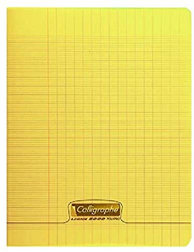 Clairefontaine 18004C - Heft / Schulheft Calligraphe 17x22 cm, 16 Blatt, französische Lineatur, 90g, Gelb, 1 Stück von Calligraphe