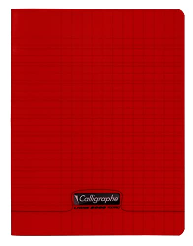 Clairefontaine 18011C - Heft / Schulheft Calligraphe 17x22 cm, 16 Blatt, doppelte Linien 3mm, 90g, Rot, 1 Stück von Calligraphe
